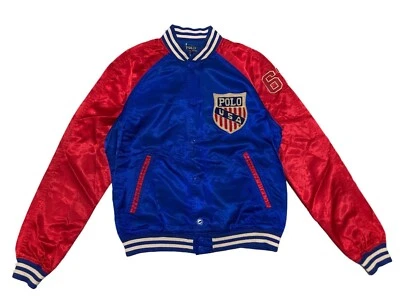 Jaqueta polo ralph lauren cetim k-suíça EUA tamanho médio - Imagem 1 de 4