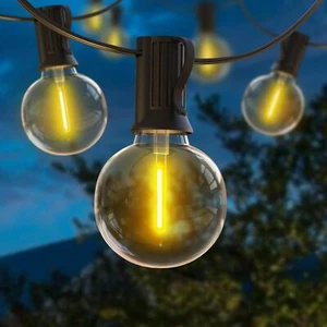 Garden Lights Mains Powered Festoon Lights G40 Outdoor String Lights Waterproof - Picture 1 of 18