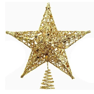 Christmas Tree Star Topper Xmas Tree Topper Glittered 5 Point Star Treetop fo... - Picture 1 of 1