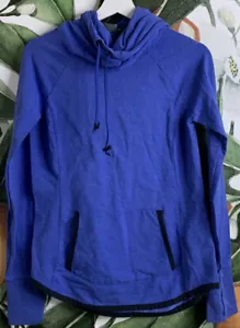 Athleta Sweatshirt XXS Sentry Hooded Sweatshirt in Blue Cotton Blend - Picture 1 of 5