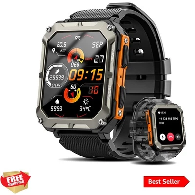 Reloj inteligente táctico duradero para hombre - 10 ATM impermeable, monitor de presión arterial Foto 1 de 4