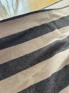 Vintage Brown Thin Wool Blend Throw Blanket, Stripes , Diamonds - Picture 1 of 5