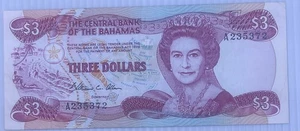 Billete Mundial Bahamas 1984 3 dólares P-44a usado moneda - Imagen 1 de 2