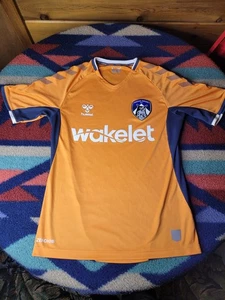 Hummel Oldham Athletic Soccer Football Jersey Mens Small 2019/2020 Away Orange - Picture 1 of 9