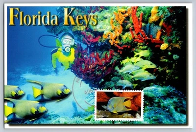 #5713i Marine Sanctuaries Queen Angelfish FDC Maxi Card w/Pre-FDOI Cancel - Image 1 of 2