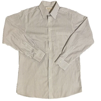 CAMISA DE VESTIR HOMBRE ROUNDTREE & YORKE GOLD LABEL AZUL BLANCO RAYAS 16-33 SIN PLANCHAR Foto 1 de 2