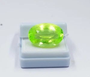 24 Ct Oval Peridot Vibrant Green Natural Loose Stone | Certified Gem for Ring - Picture 1 of 11