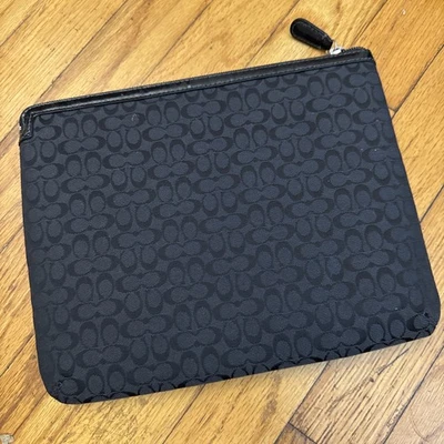 Coach Signature Black iPad Tablet Case Cover Canvas Career 8x10 School - Image 1 of 4