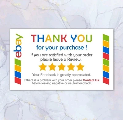 100 for eBay Seller Thank You Cards Your Purchase Order Notes - Image 1 of 4