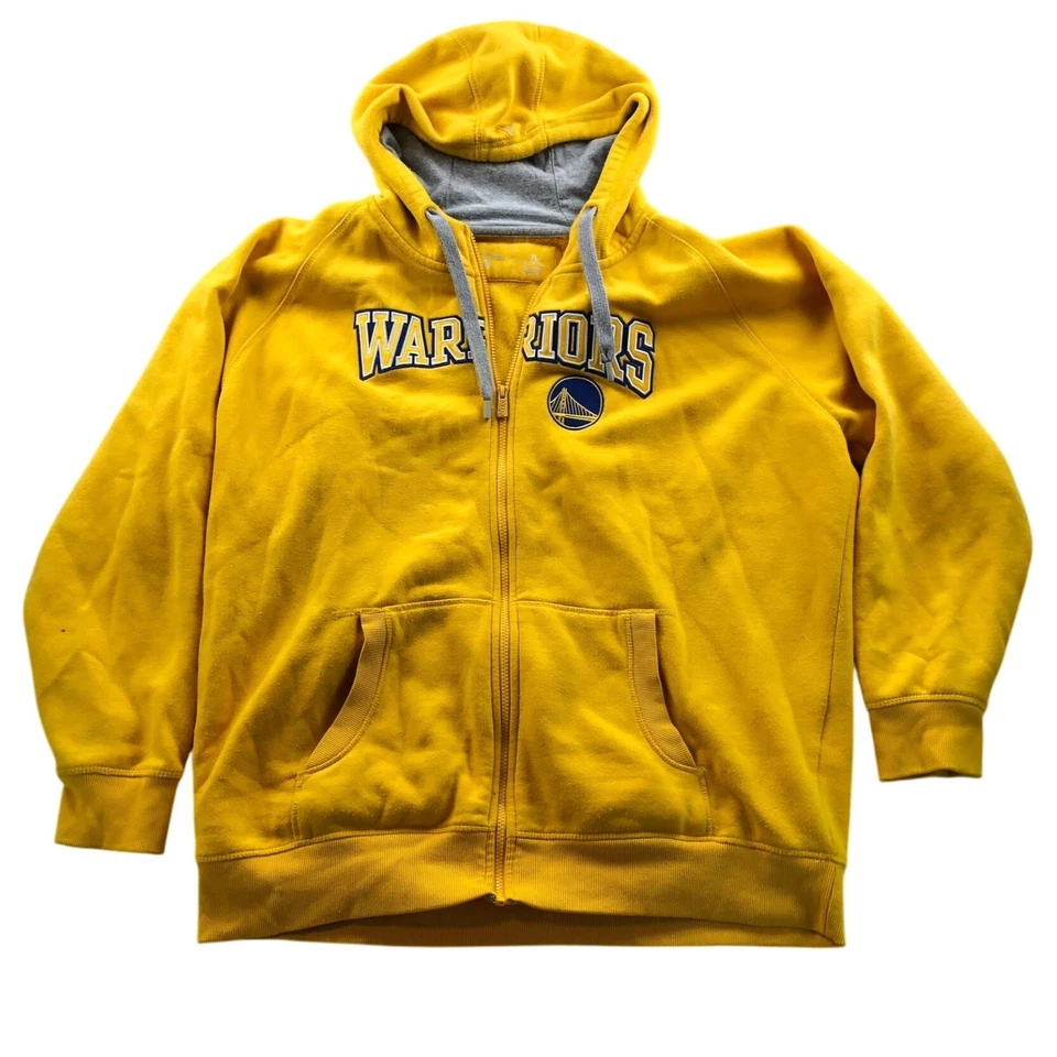 Chaqueta con capucha Golden State Warriors para hombre talla XL cremallera completa NBA amarilla Foto 1 de 4