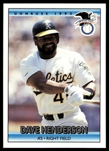 1992 Donruss Dave Henderson Oakland Athletics #21 - Picture 1 of 2