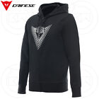 Dainese Sweatshirt Man Casual Motorcycle Hoody Black Logo/White 100% Cotton Zip