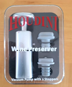 Houdini Wine Preserver ~ Vacuum Pump with 2 Stoppers - Never Used - Picture 1 of 3