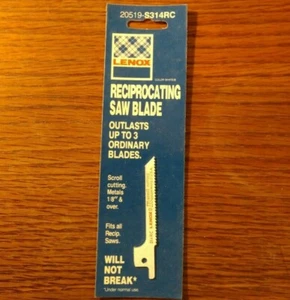 Reciprocating Saw Blade (one) LENOX Bimetal  metal scroll cutting 3" 314RC - Picture 1 of 2