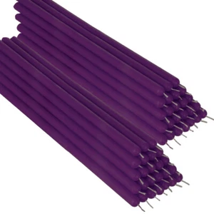 50x Violett Bienenwachs 26cm Tafelkerzen Ritualkerze Osterkerzen Farbig 36337 - Picture 1 of 1