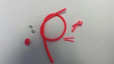 pink peep archery large 3/16  combo ,kisser , clips,1 ft latex , cable clip - Imagem 1 de 2