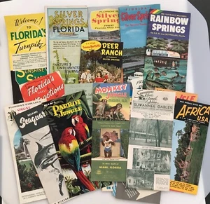 Vintage Florida Brochure & Maps Lot of 20 Seaquarium, Monkey Jungle, Suwanee - Picture 1 of 12