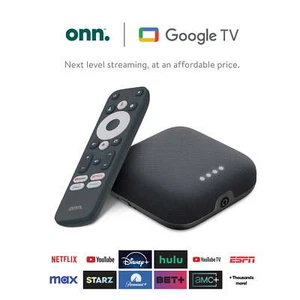 onn. Google TV 4K Pro Streaming Device [2024] (Dolby Atmos/Vision, Voice Ctrl) - Picture 1 of 9