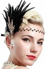 BABEYOND Fascia Anni 20 Gatsby Flapper Headband Fascia Charleston con Piuma A...