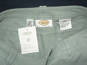 NWOT TALBOTS CROPPED PANTS SZ 6 X 22" KHAKI GREEN 100% COTTON TWILL - Picture 1 of 4