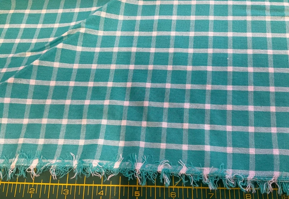 NORTHCOTT - PICCADILLY #W24430-62 CHEQUE ABIERTO BLANCO/AQUA - POR YARDA Foto 1 de 1