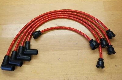 Farmall Super A1 100 130 140 C123 Red Cloth Cover Copper Spark Plug Wire Set IH - Image 1 of 4