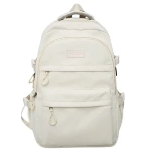 College Style Canvas School Bags for Girls Solid Junior High School Student Scho - Picture 1 of 16