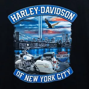 Harley Davidson Of New York Twin Towers Eagle Motorcycle Tshirt Size 3XL - Imagen 1 de 4