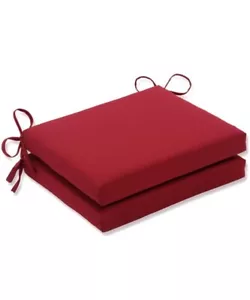 Pillow Perfect Pompeii Solid Indoor/Outdoor Patio Seat Cushions 16”x 18.5” Red - Picture 1 of 1