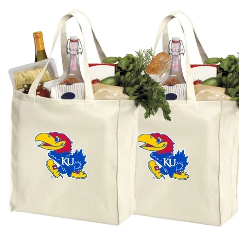 KU Reusable Shopping Tote 2pc Set University of KansasMOTHER'S DAY GIFT Cover