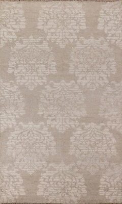Transitional Floral Art and Craft 5x8 ft. Light Beige Indian Area Rug Wool - Image 1 of 4