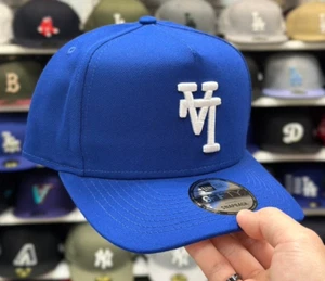 New Era Los Angeles Dodgers 'Upside Down Logo' A-Frame Blue 9FIFTY Snapback - Picture 1 of 3