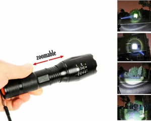 Torcia led cree luce bianca zoom batteria litio ricaricabile caricabatterie - Foto 1 di 3