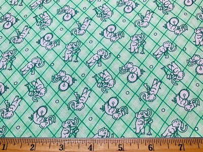 1930s Repro Novelty Elephants Juvenile Novelty NANA MAE Cotton Fabric H Glass FQ - Image 1 of 3