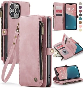 Gebrauchtes iPhone 15 Pro Max Wallet Case - Rose Pink - RFID Schutz, Kartenetui, Reißverschluss - Bild 1 von 2