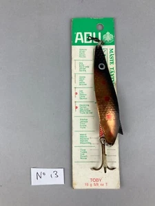 NEW OLD VINTAGE STOCK CARDED ABU TOBY 18g T SWEDEN PIKE SALMON SPOON GOOD LURE - Picture 1 of 5