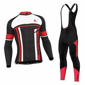 Urban Cycling RED THERMAL WINTER fleece Jersey & Bib Tights - Picture 1 of 7