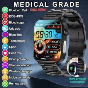 EKG + PPG Smartwatch klasy medycznej Bluetooth Połączenie Tętno Ciśnienie krwi Ciało - Zdjęcie 1 z 29