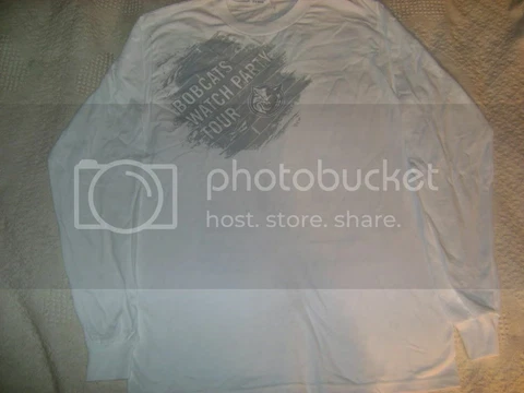 Charlotte Bobcats Watch Party Tour Long Sleeve Shirt Size Large Small White NWOT Cover