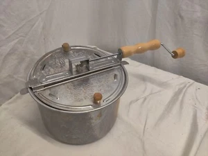 The Genuine Whirley Pop Popcorn Maker- Aluminum Stovetop Popper, Wood Hand Crank - Picture 1 of 3