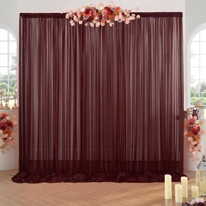 5' x 7' Chiffon Backdrop Panel Curtain Photo Background Wedding Arch Stage Décor - Picture 1 of 239