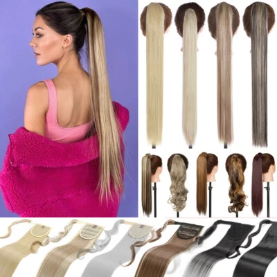 Zopf Wrap on Haarverlängerung Clip in Pferdeschwanz Haarteil Extensions wie Echt - Bild 1 von 4