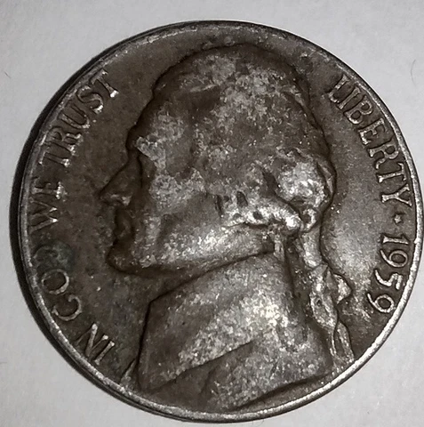 1959 Jefferson Nickel "Black Beauty" Error Coin     ✴️ FREE SHIPPING ✴️ Cover