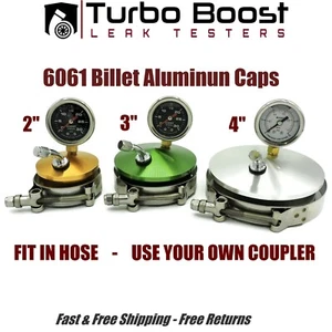 2" 3" 4" TURBO BOOST LEAK TESTER - Multi-Kit - Billet 6061 Aluminum Caps - Picture 1 of 13