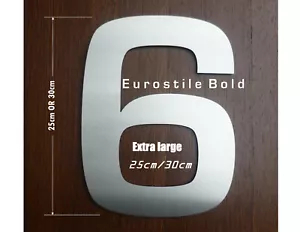 Número de casa de acero inoxidable contemporáneo extra grande 25 cm / 30 cm - Imagen 1 de 22