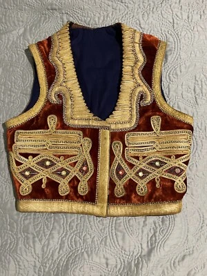 Antiguo Chaleco de Terciopelo Años 60 Jimi Hendrix Groupie Propiedad Como Nuevo - Impecable Foto 1 de 4