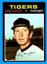 1971 Topps BILLY MARTIN (Detroit Tigers)  card # 208 (vg+) A
