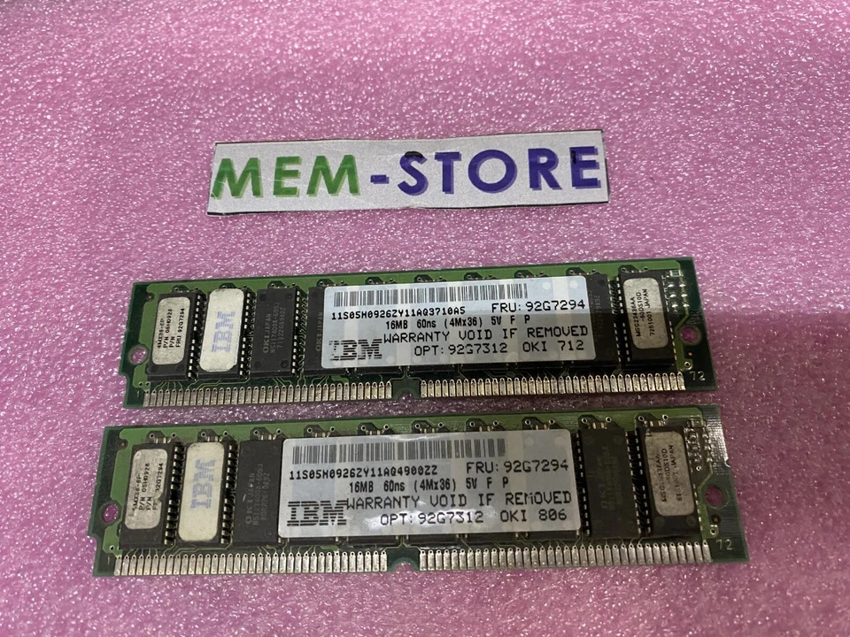 Lot of 10 IBM 92G7294 32MB (2x16MB) SIMM RAM Original -Contact us for quantity - Image 1 of 1