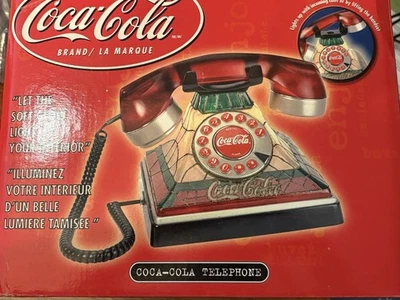 Coca-Cola 2001 estilo Tiffany vidrieras aspecto iluminado teléfono nuevo en caja Foto 1 de 3