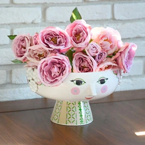 Florero Bjorn Wiinblad Eva Bowl Frutero Porcelana Rosa Φ24 cm/Φ9,4 pulgadas NUEVO - Imagen 1 de 5